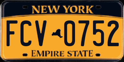 NY license plate FCV0752