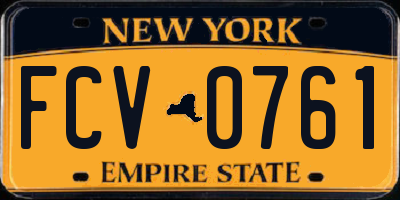 NY license plate FCV0761