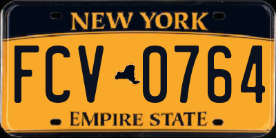 NY license plate FCV0764