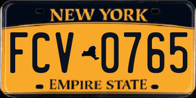 NY license plate FCV0765