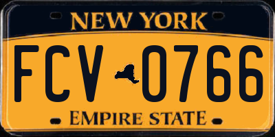 NY license plate FCV0766