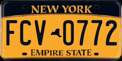 NY license plate FCV0772