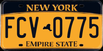 NY license plate FCV0775