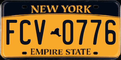 NY license plate FCV0776