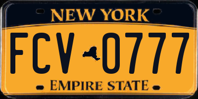 NY license plate FCV0777