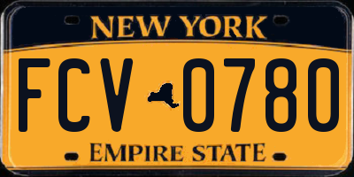 NY license plate FCV0780
