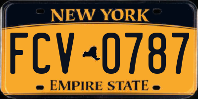 NY license plate FCV0787