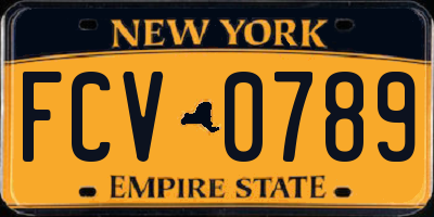 NY license plate FCV0789