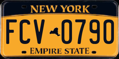 NY license plate FCV0790