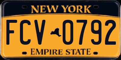 NY license plate FCV0792
