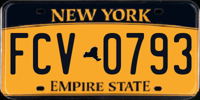 NY license plate FCV0793