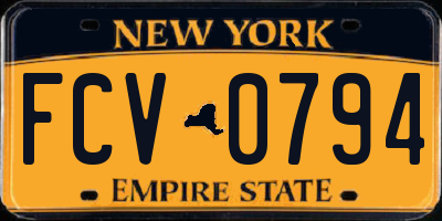NY license plate FCV0794