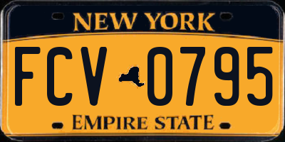 NY license plate FCV0795