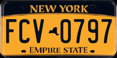 NY license plate FCV0797