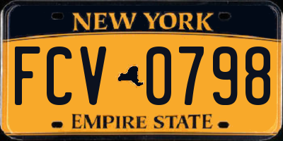 NY license plate FCV0798