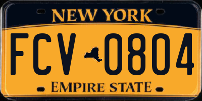 NY license plate FCV0804