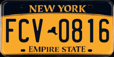 NY license plate FCV0816