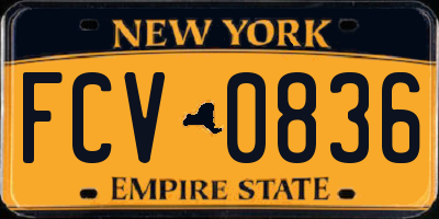 NY license plate FCV0836