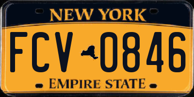 NY license plate FCV0846