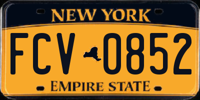NY license plate FCV0852