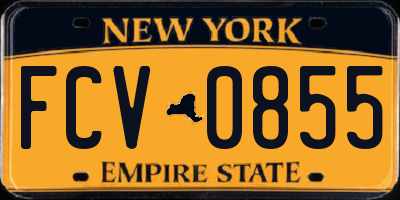 NY license plate FCV0855