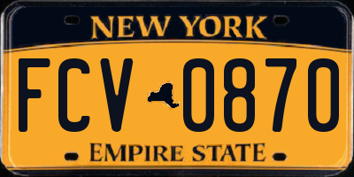 NY license plate FCV0870