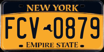 NY license plate FCV0879