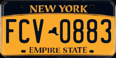 NY license plate FCV0883