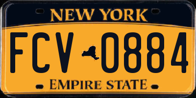 NY license plate FCV0884