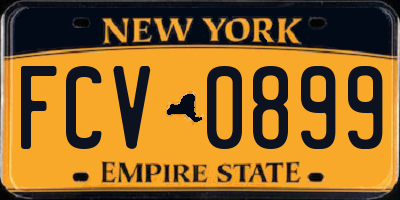 NY license plate FCV0899