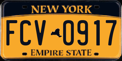 NY license plate FCV0917