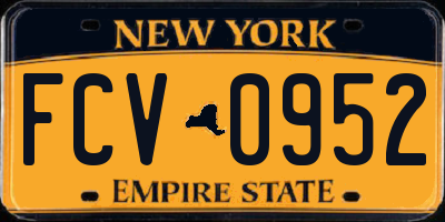 NY license plate FCV0952