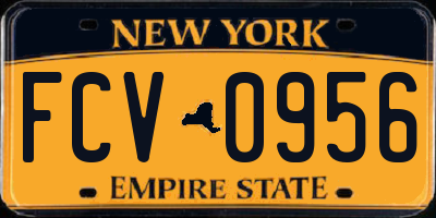 NY license plate FCV0956