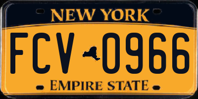 NY license plate FCV0966