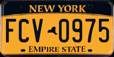 NY license plate FCV0975