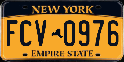 NY license plate FCV0976