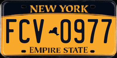 NY license plate FCV0977