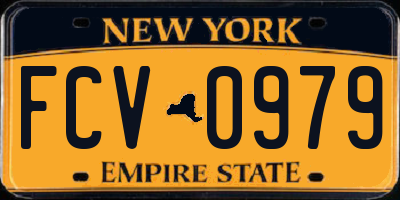NY license plate FCV0979