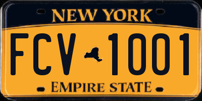 NY license plate FCV1001