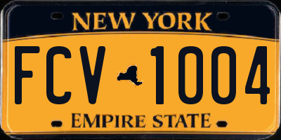 NY license plate FCV1004
