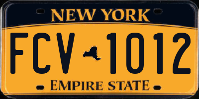 NY license plate FCV1012