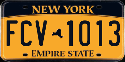 NY license plate FCV1013