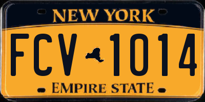 NY license plate FCV1014