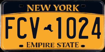 NY license plate FCV1024