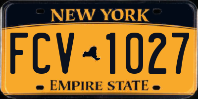 NY license plate FCV1027