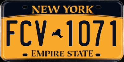 NY license plate FCV1071