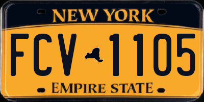 NY license plate FCV1105
