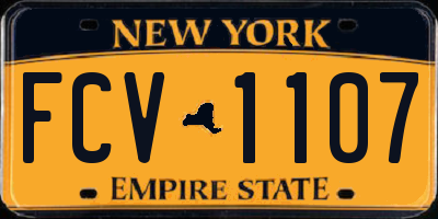 NY license plate FCV1107