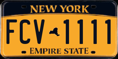 NY license plate FCV1111