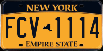 NY license plate FCV1114
